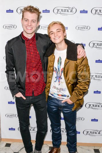 Charlie Mills and Dean-Charles Chapman at event for Gyunel
