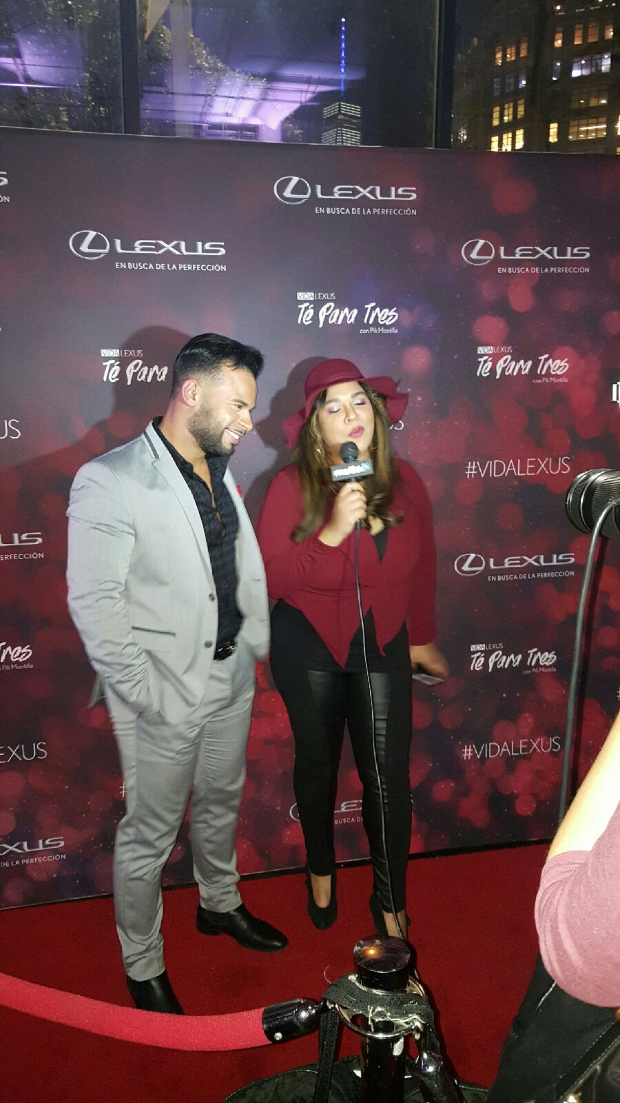 Edwin Lee Guzman being interviewed at the Lexus Motors Viva Lexus event in New York CIty