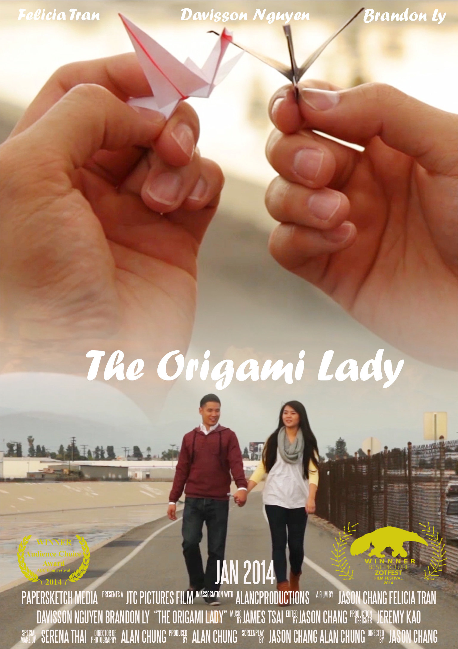 Lawrence Laravela, Jason Ted Chang, Alan Chung, Felicia Tran, Serena Thai, Davisson Nguyen, Brandon Ly and Jeremy Kao in The Origami Lady (2014)