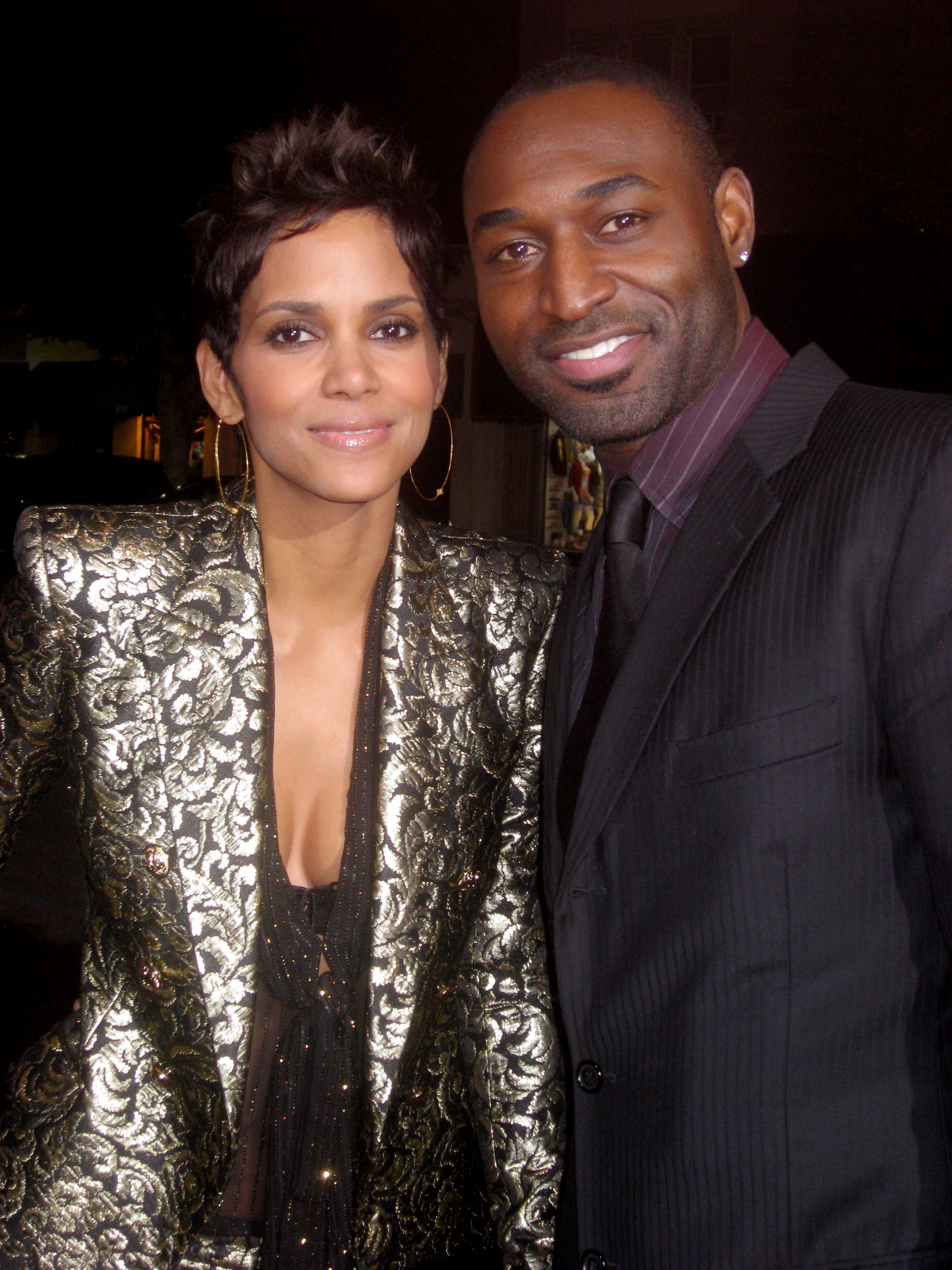 Adrian Holmes with Halle Berry at the LA premiere of Frankie and Alice.