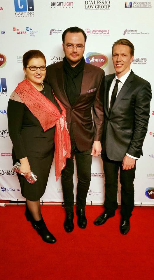 at UBCP/ACTRA Awards Gala, 2015 with Nadia DiMofte & Brett Alexander Davidson