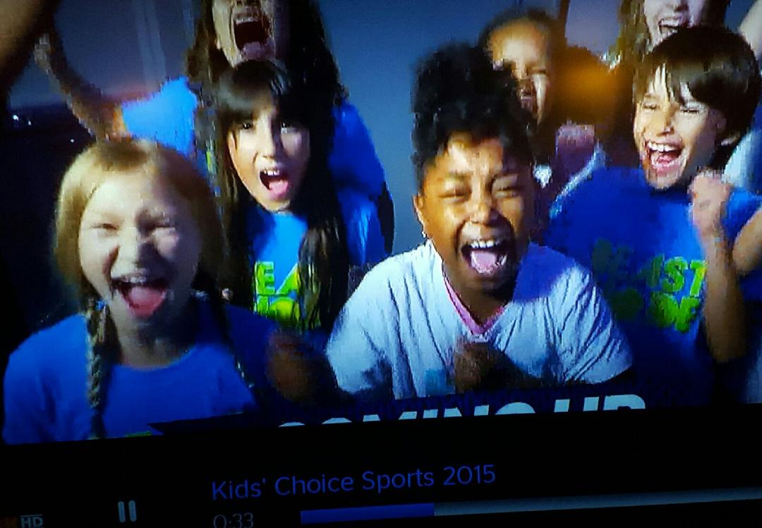 Nickelodeon Kids Choice Sports Awards 2015! Getting ready to go on stage for Marshawn Lynch #BeastMode Kid Squad Challenge