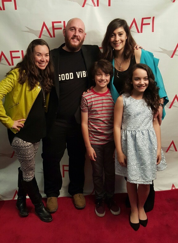 Zane Austin with co-stars Sofia Checci(r) and Tara Platt(left) with the Director, Jared Anderson and Producer, Sara Nassim at the AFI Premiere of 