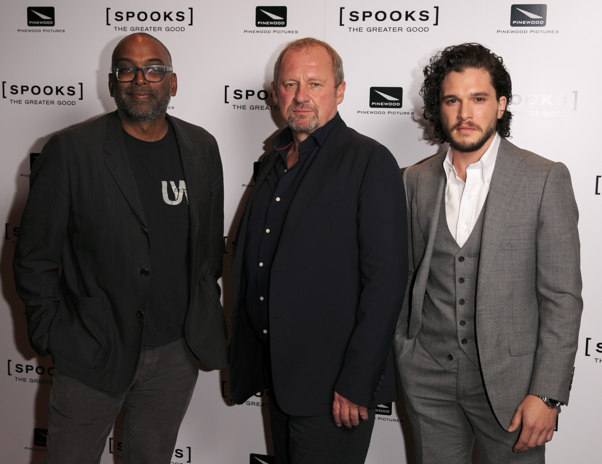Peter Firth, Bharat Nalluri and Kit Harington at event of Spooks: The Greater Good (2015)
