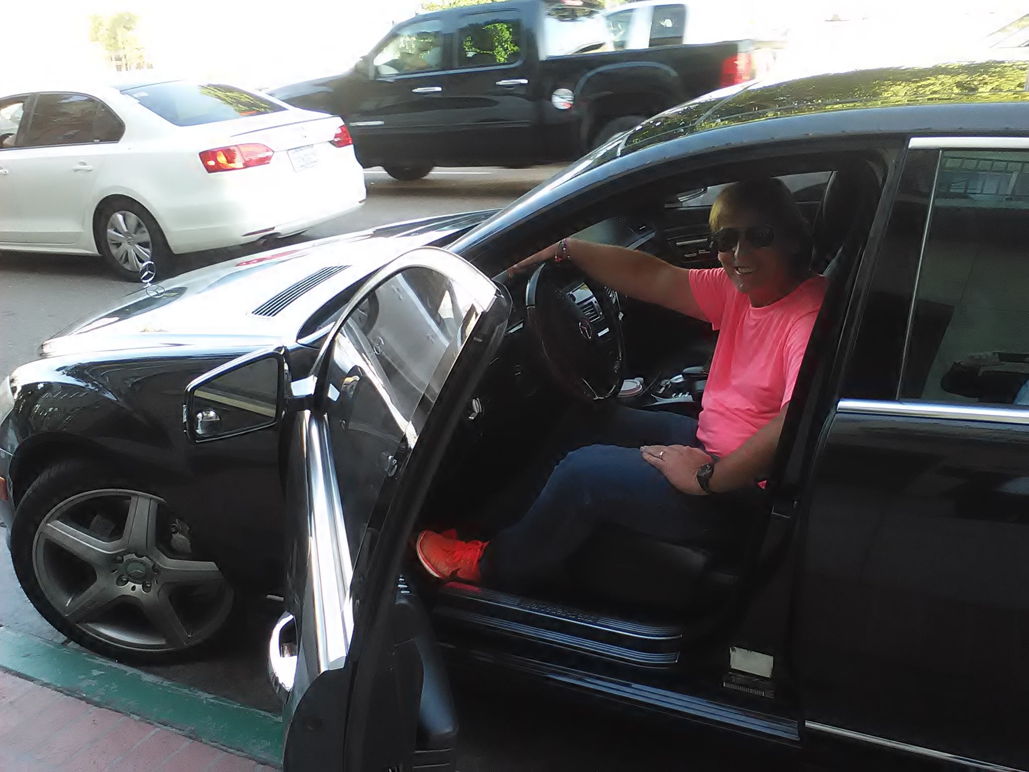 Here's me in a $125,000 Mercedes. It is owned by a man from La Jolla who use to drive Michael Jackson. He's my driver as soon as I need one. I'm paying him $150K+ year.
