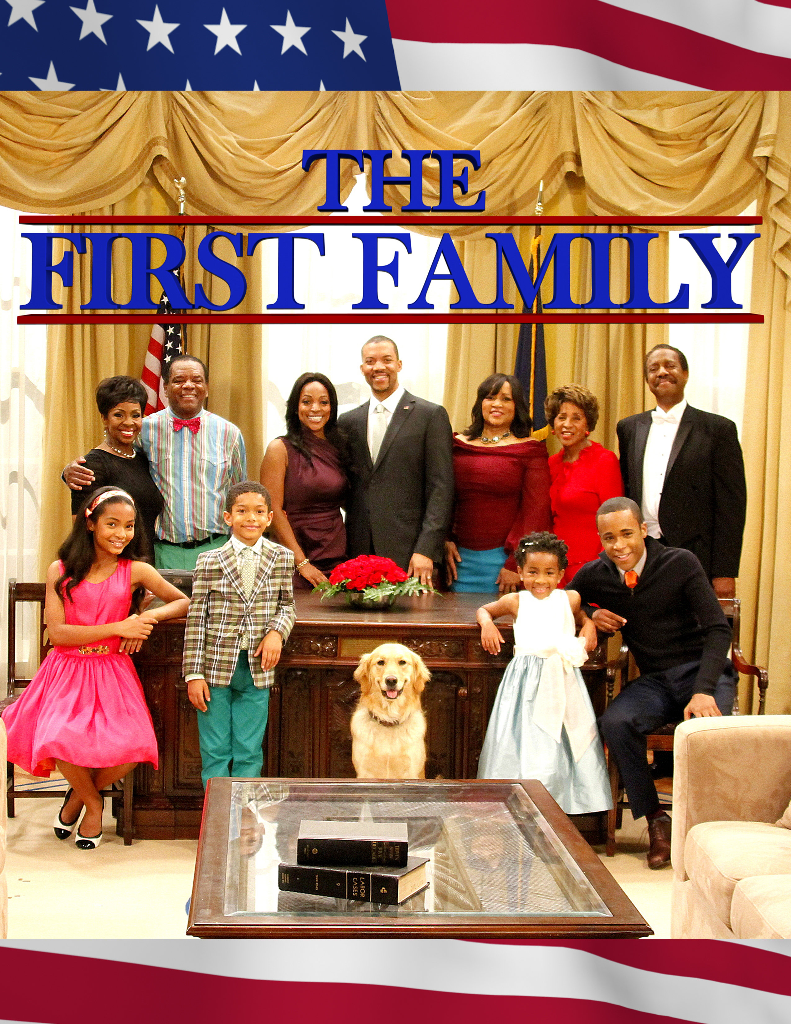 Marla Gibbs, Christopher B. Duncan, Jackée Harry, Gladys Knight, Michael D. Roberts, Kellita Smith, John Witherspoon, Yara Shahidi, Khylin Rhambo and Layla Crawford in The First Family (2012)