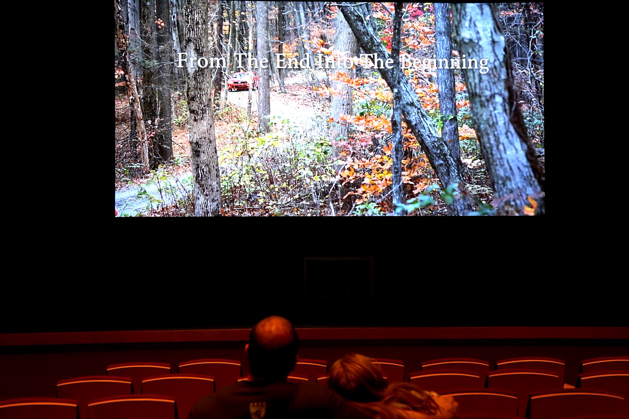 Christopher and I screening our first Indie Film, From The End Into The Beginning (2015) all by ourselves in a 500 seat theater. Very surreal!