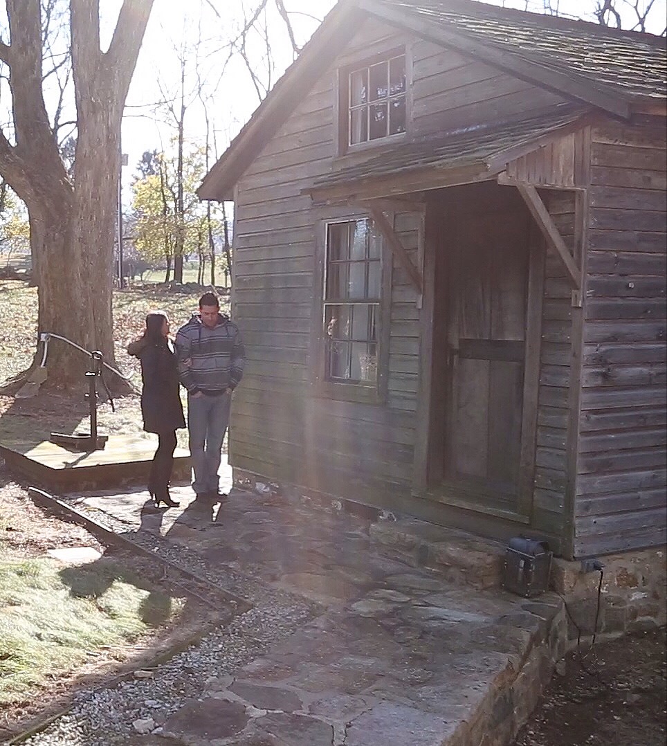 Outside on our first day of filming our first scene for, From The End Into The Beginning (2015). It was very cold but I love this picture! The way the light was shining down I will never forget it.