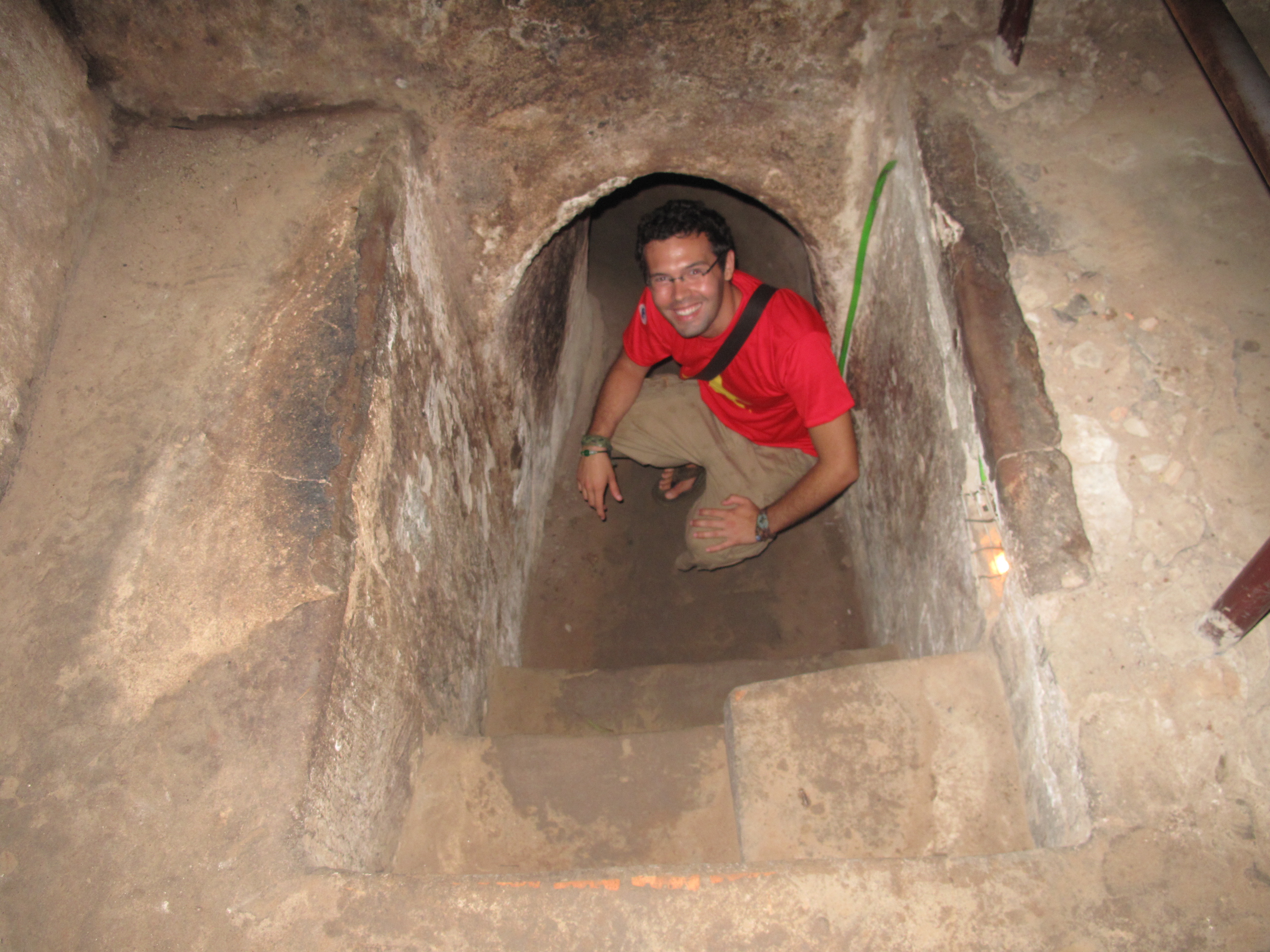 This is a picture of me in one of the Cuchi tunnels in Vietnam.
