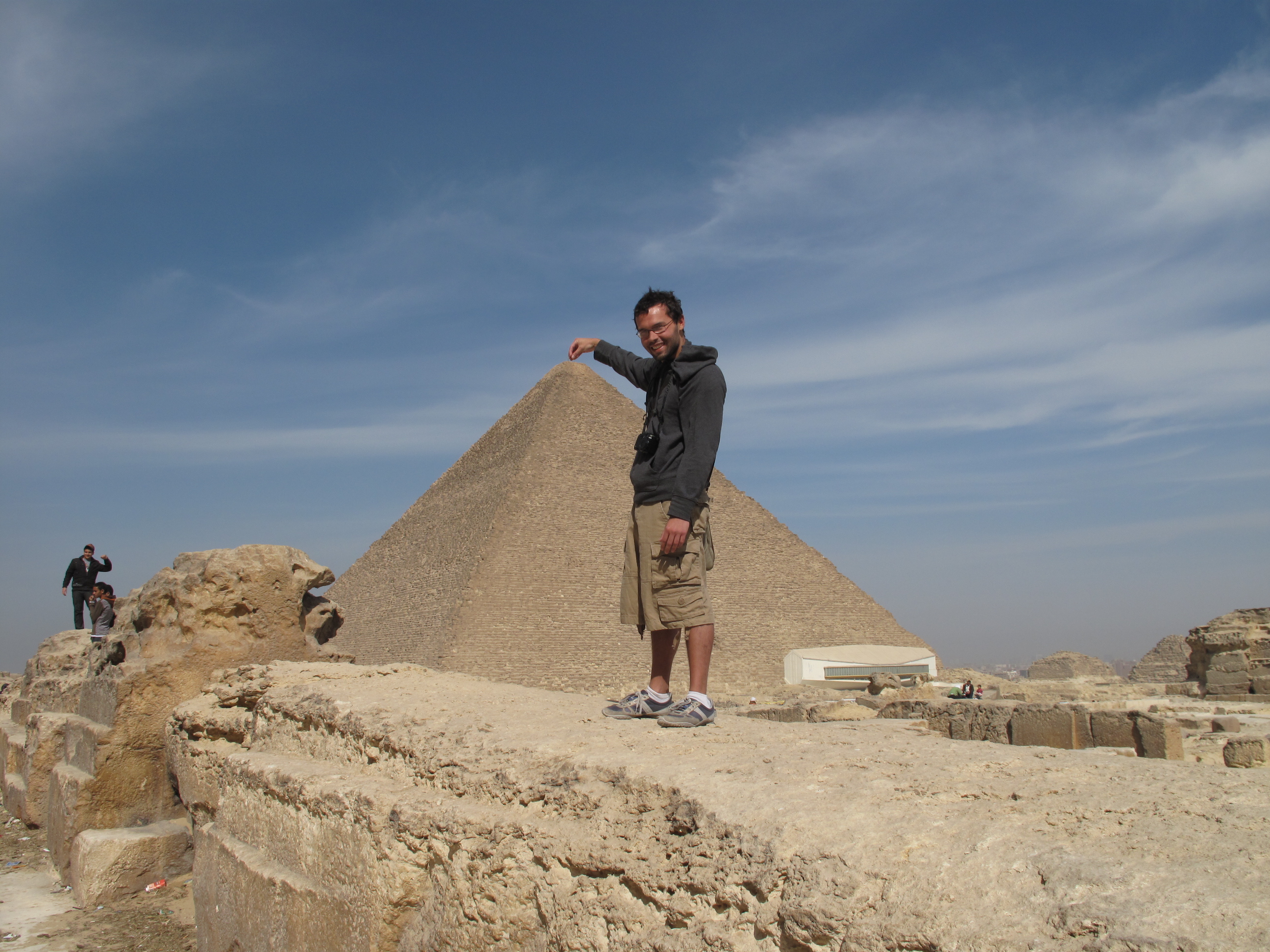 This is a picture of in front of one of the pyramids.
