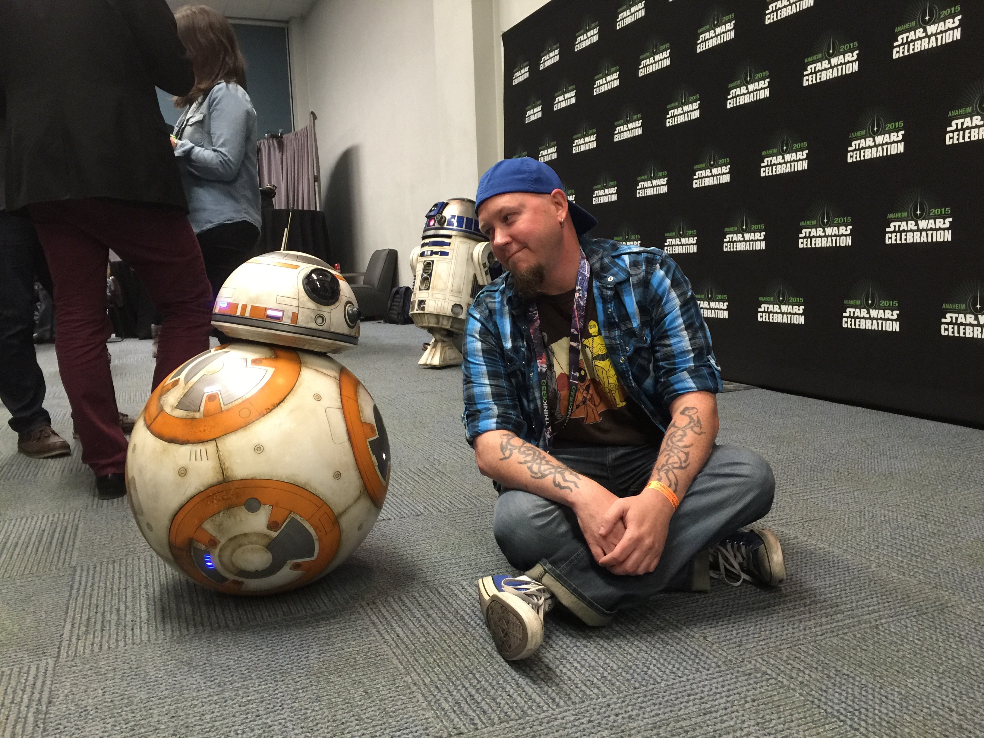 Matthew Rowbottom and BB-8 from Star Wars: The Force Awakens