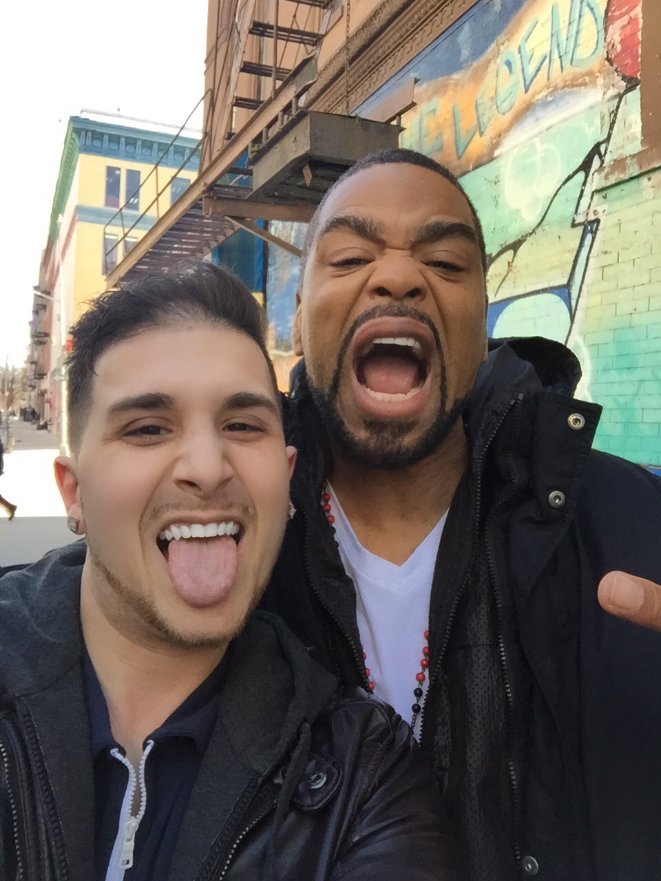 Me and Rapper Method Man on the set of Blue Bloods