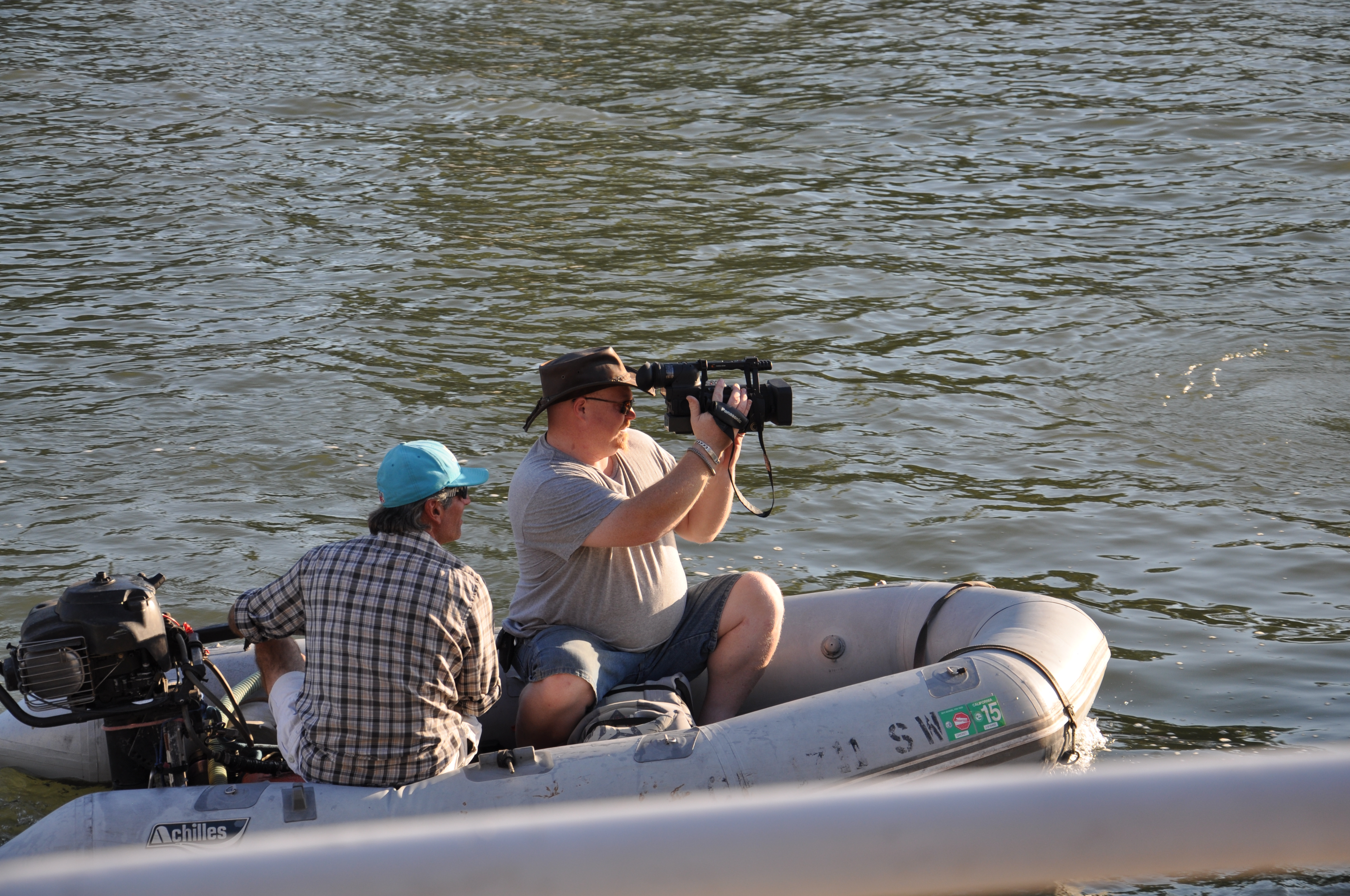 filming ON the river. Camera boat.