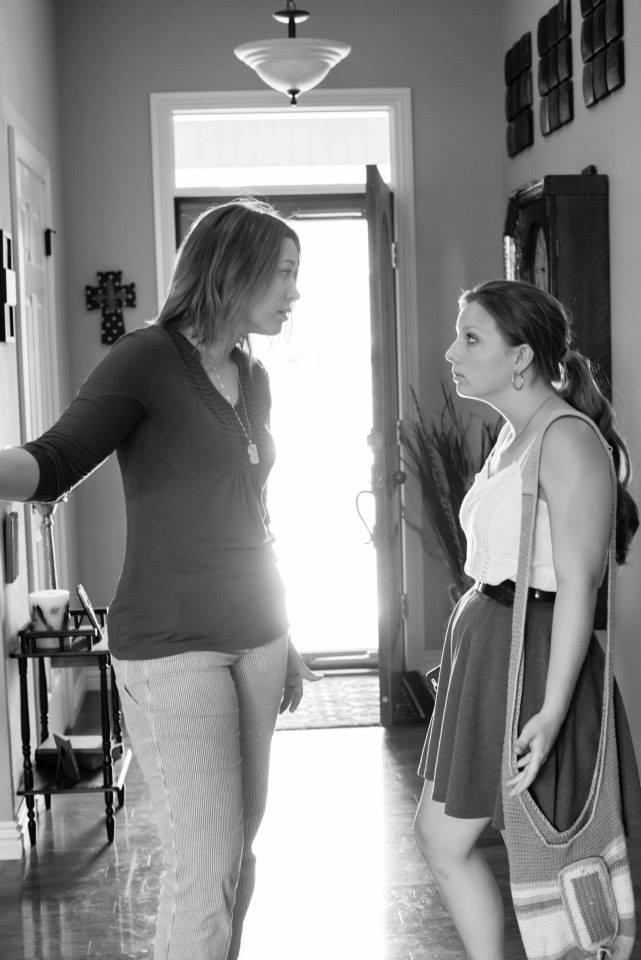 Sara and Beth on set of Forgiven: The Healing