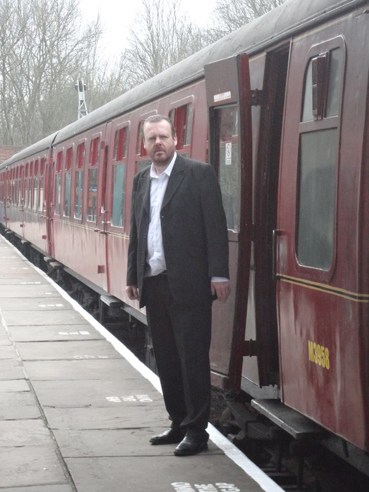 Dean Sills on the set of 'The Railway Carriage'