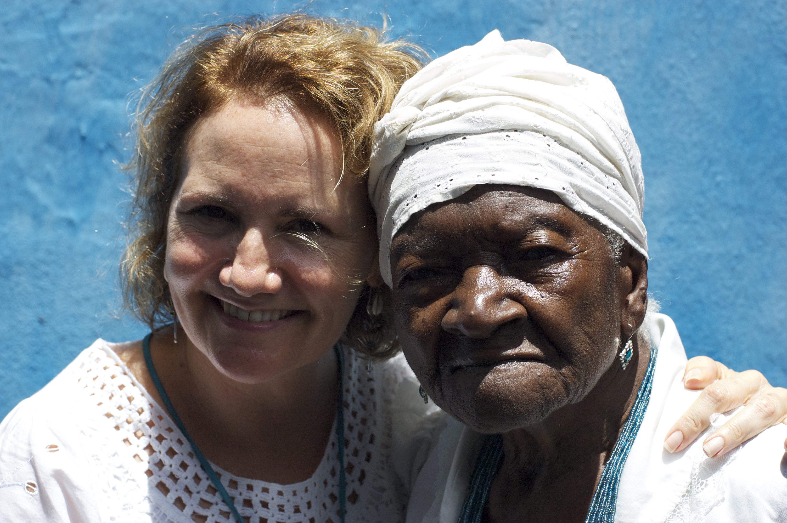 Mother/Mãe Filhinha de Iemanjá-Ogunté and I during final shoot for Yemanjá, Cachoeira, Bahia, Brazil, February 2013