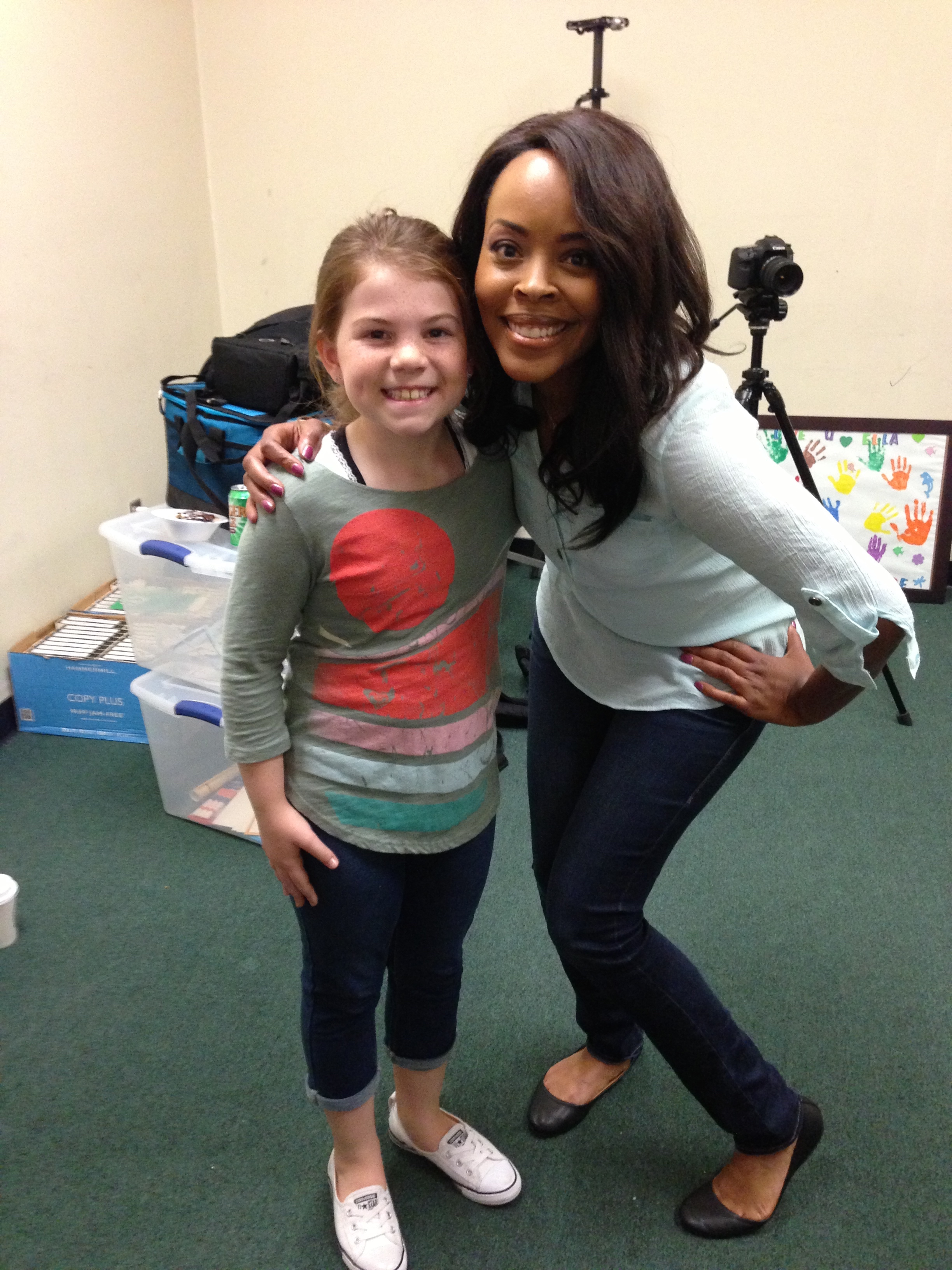 On the set of Class Dismissed with Nakia Burrise