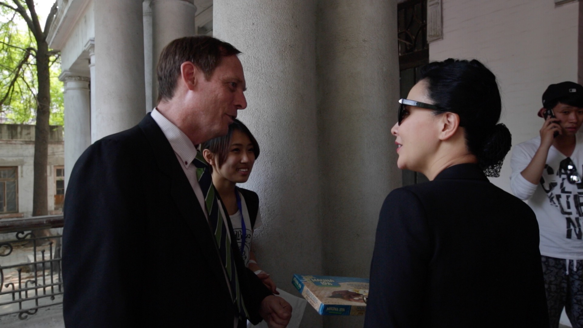 Liu JiaLing (Carina Lau) with Darren Grosvenor in Tianjin.