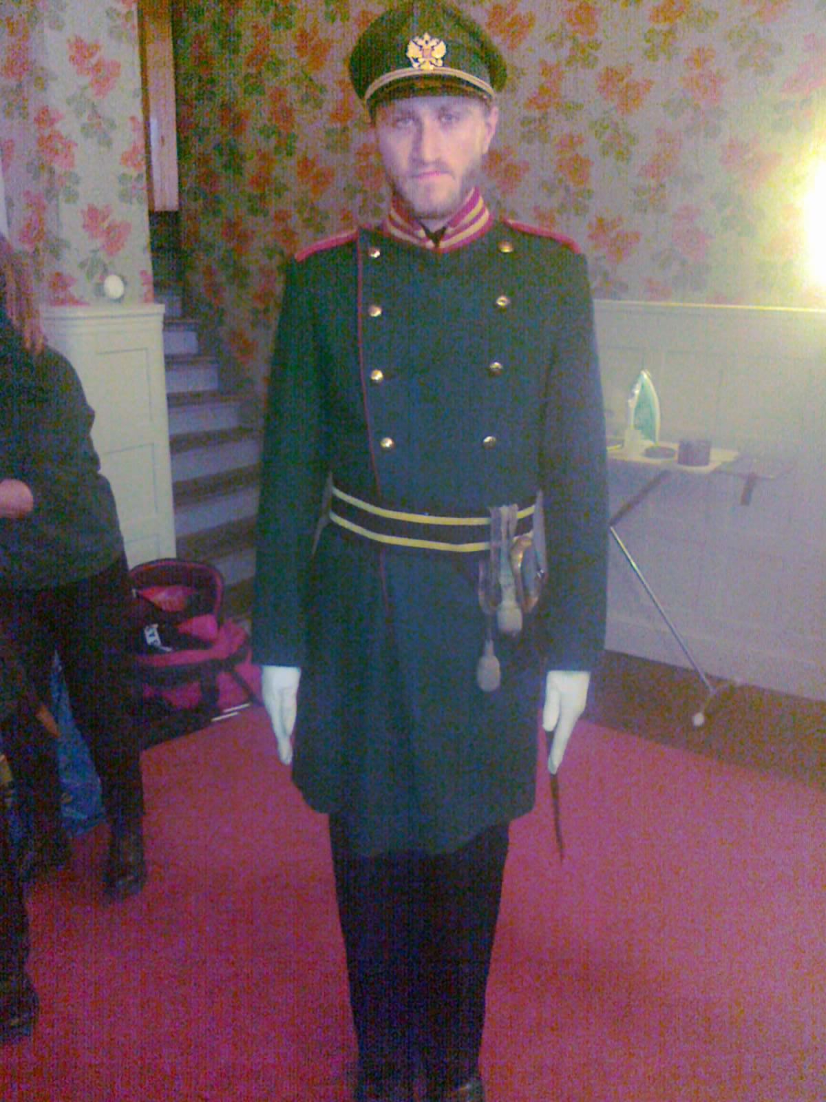 Me as a Russian honorary guard behind the scenes in the Swedish film 
