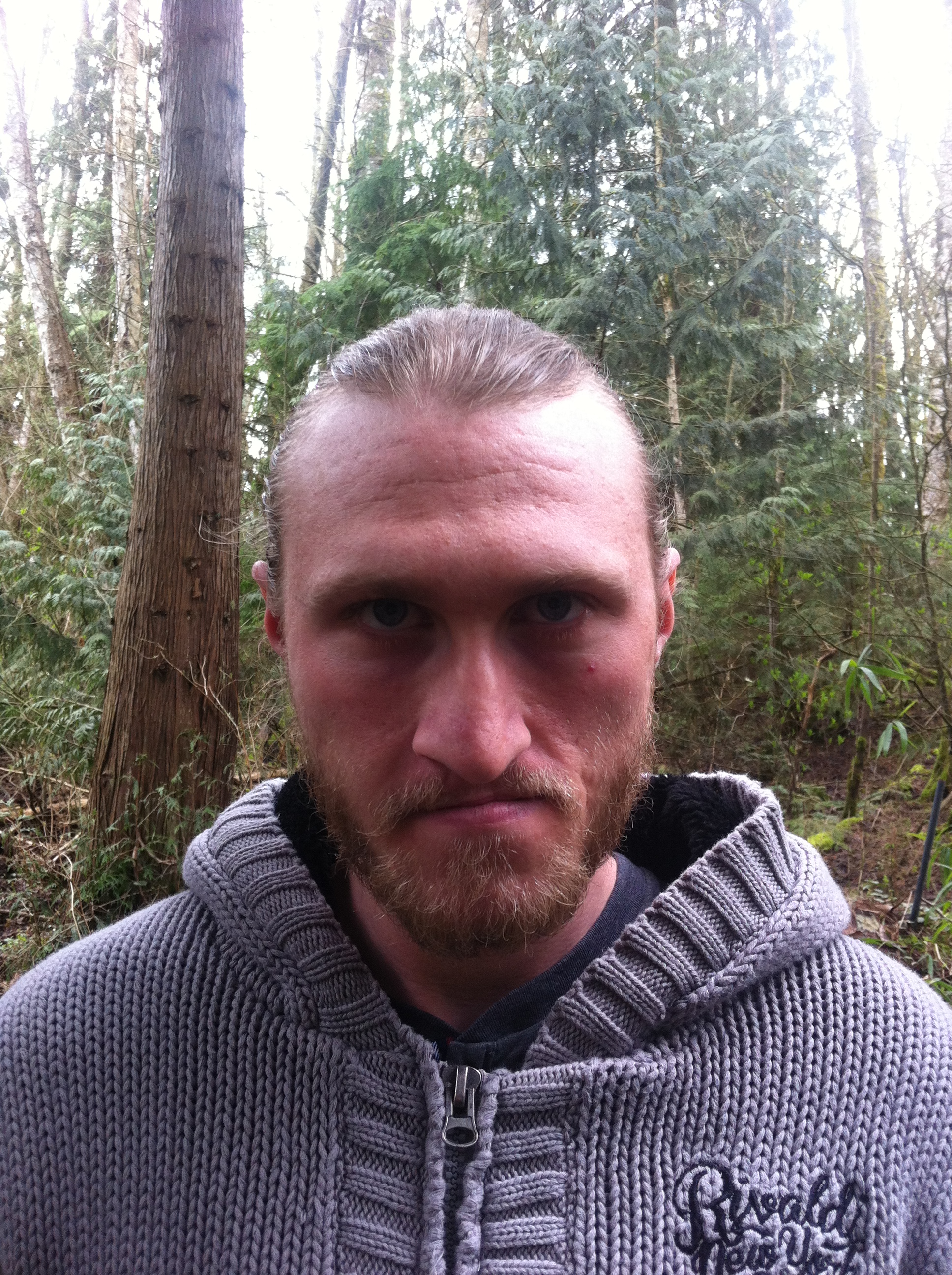 Me in the forests of British Columbia, Canada, pretending to be a viking.