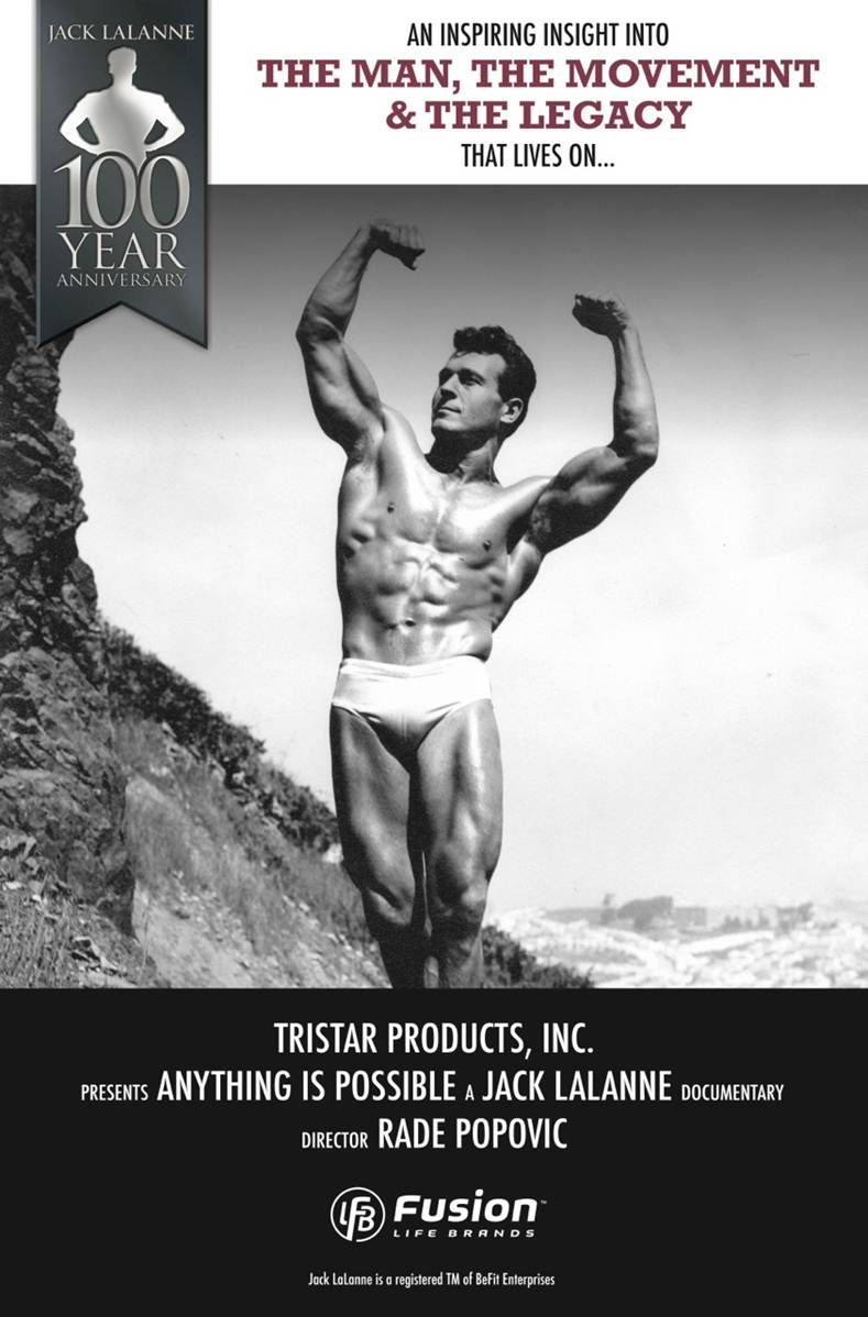 Archive photo of Jack LaLanne on movie poster Anything Is Possible.