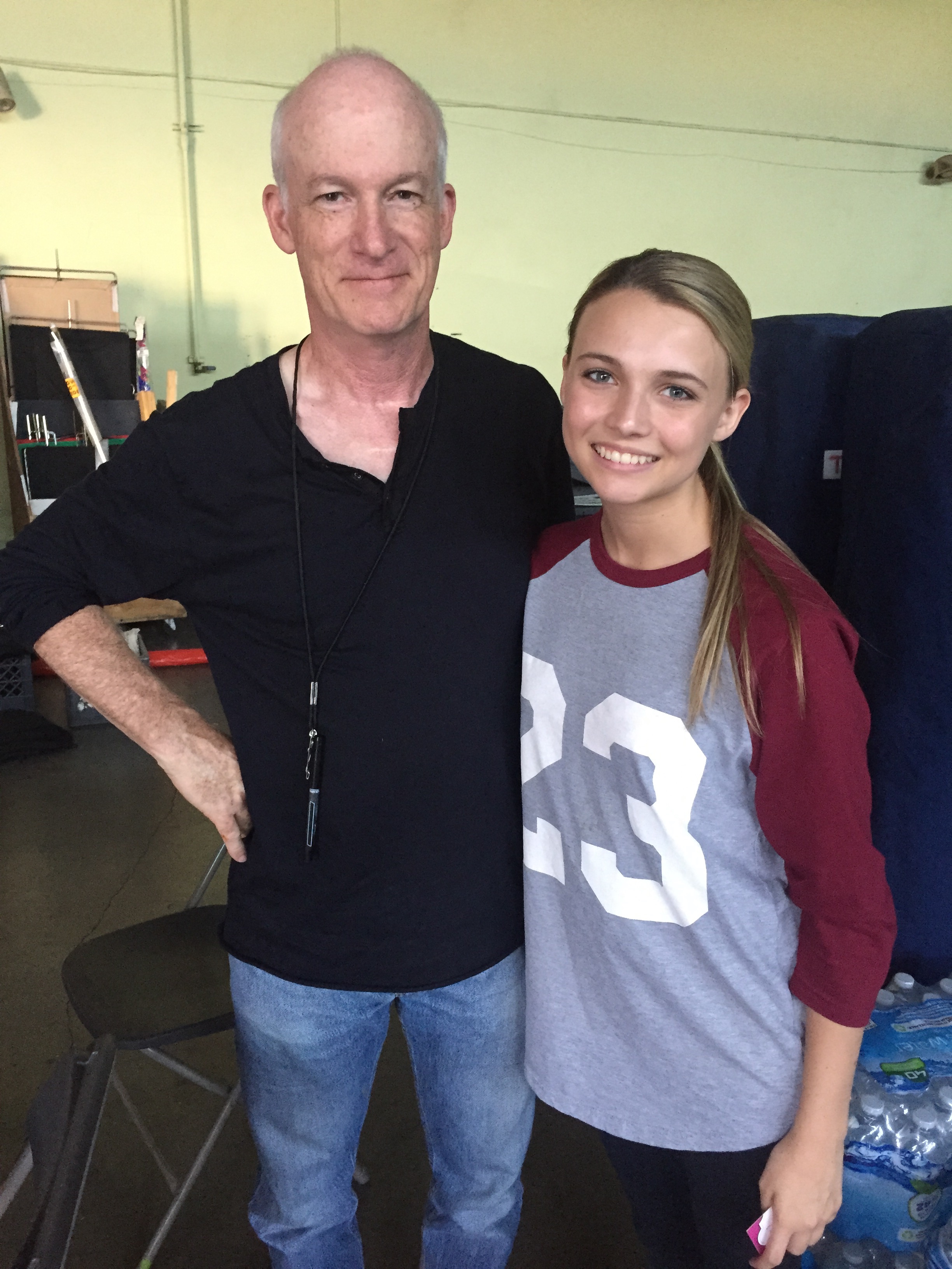 Rylie and Director Mark Rosman from the set of Time Toys.