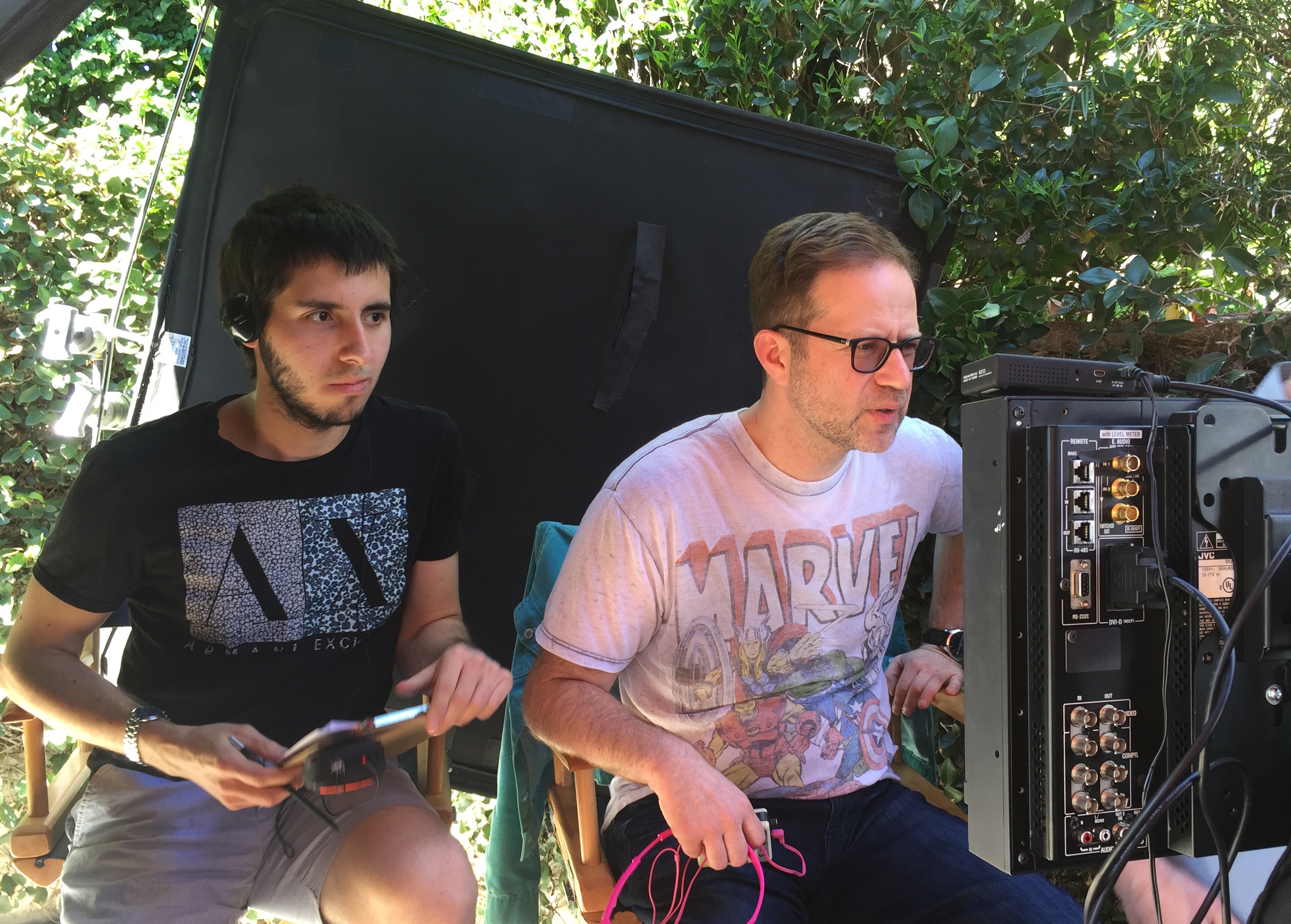 Alex Maximov as Second Unit Script Supervisor. With director Michael S. Feinstein.