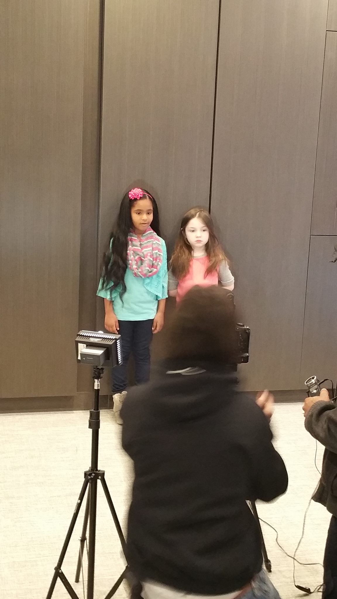 On Set for Inspire Girls Academy Commercial