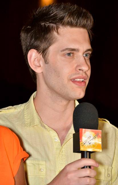 Nick Bolton speaking at the Cinema Diverse Film Festival in Palm Springs.