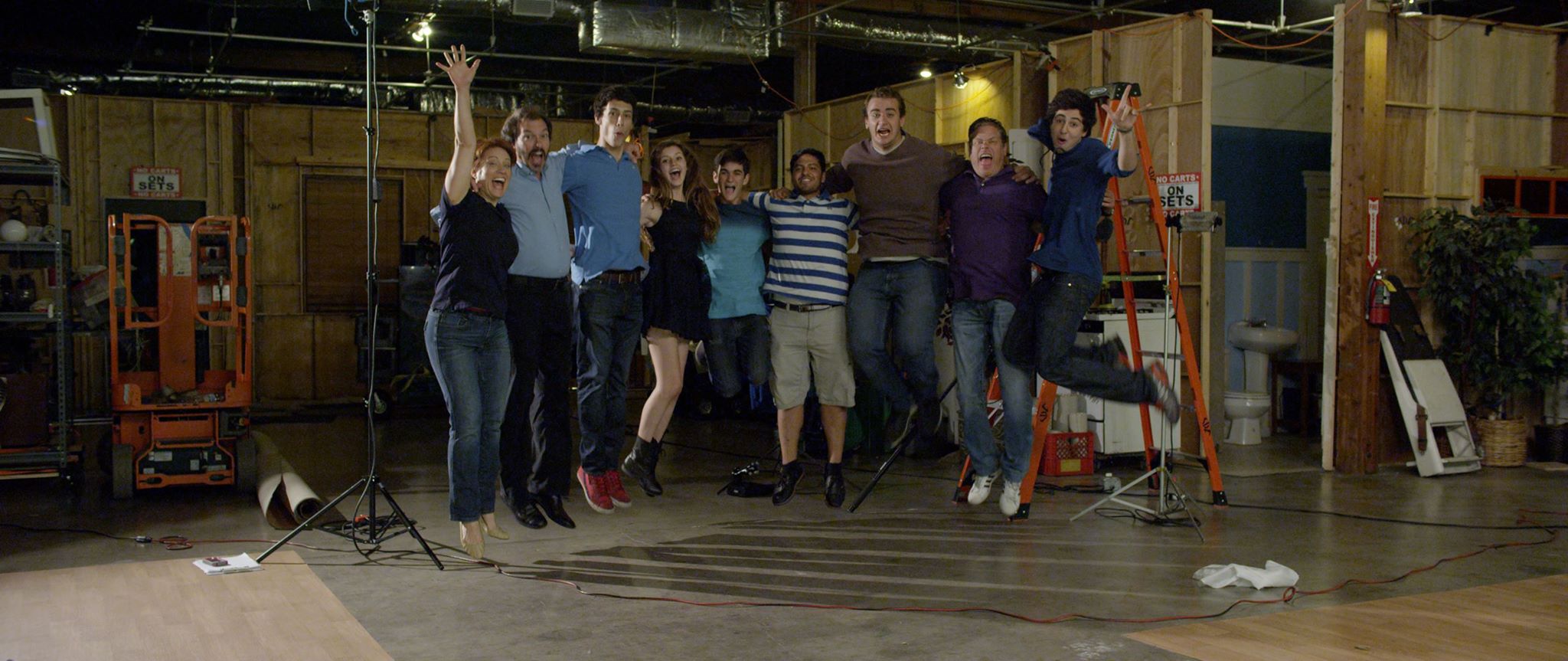 Cast and crew photo on the set of The Time Capsule