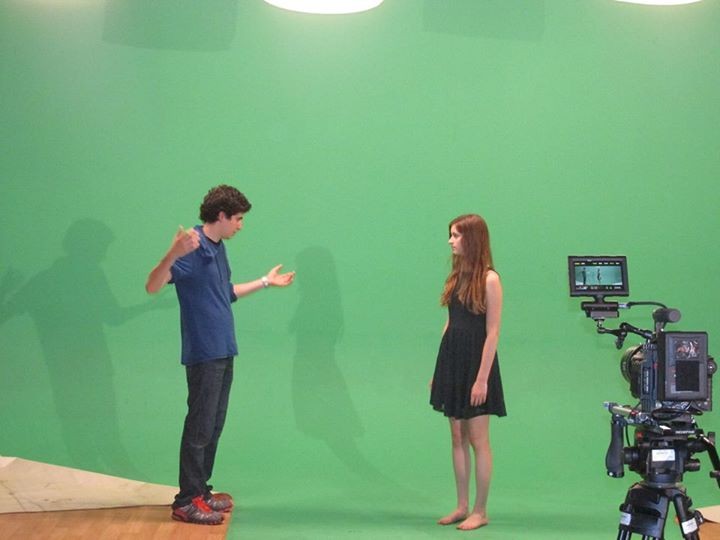 Migue Siman and Lauren Dundee on the set of The Time Capsule