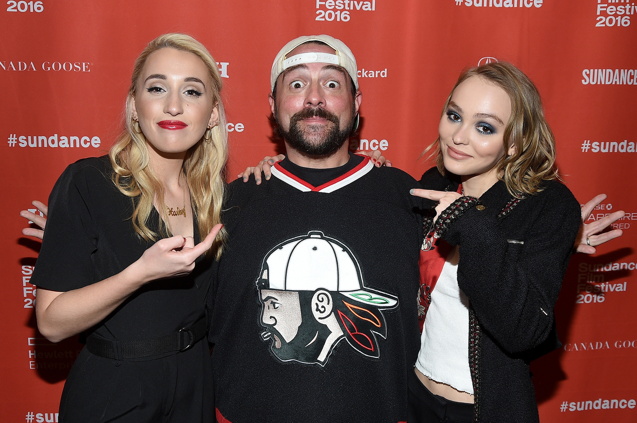 Kevin Smith, Harley Quinn Smith and Lily-Rose Melody Depp