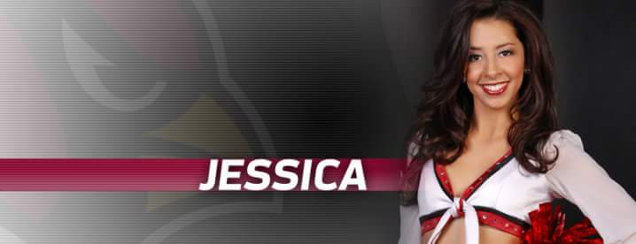 Photo of Jessica as an Arizona Cardinals Cheerleader for the 2009-2010 season.