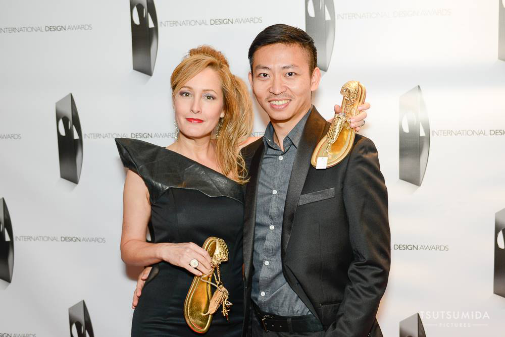Cali with Designer Penn Cai, Co-Owner of Luxtrada Luxury Brand partnered with Swarovski.