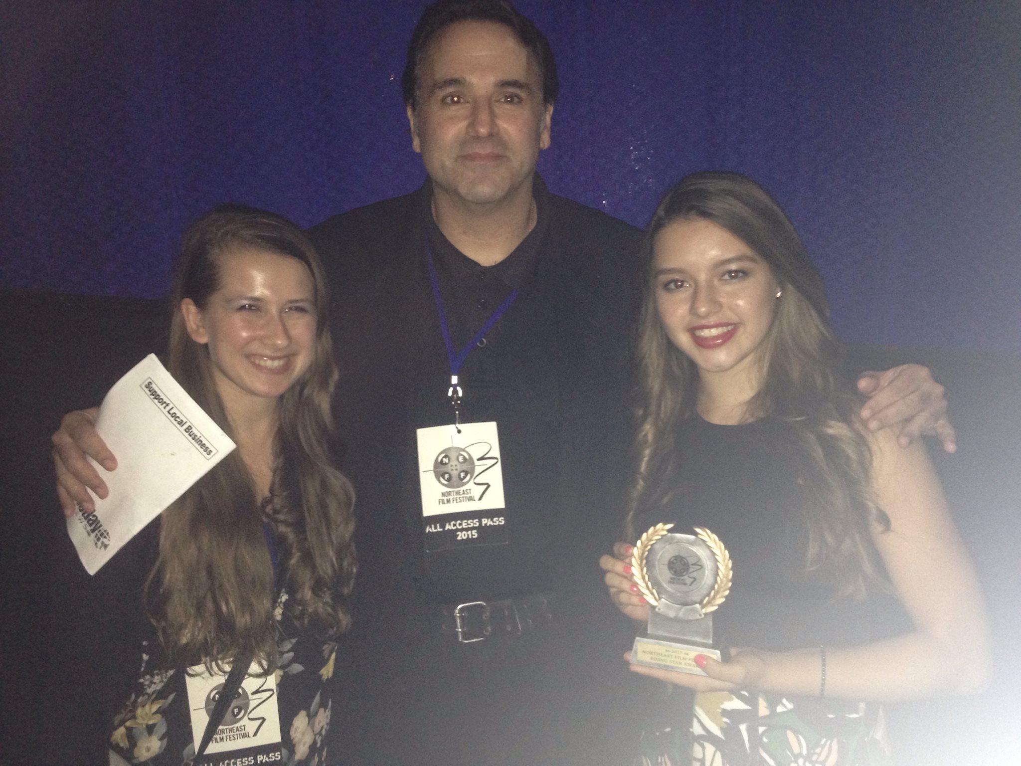With director/producer/writer Sam Borowski and actress Fatima Ptacek, at the Northeast Film Festival (2015).