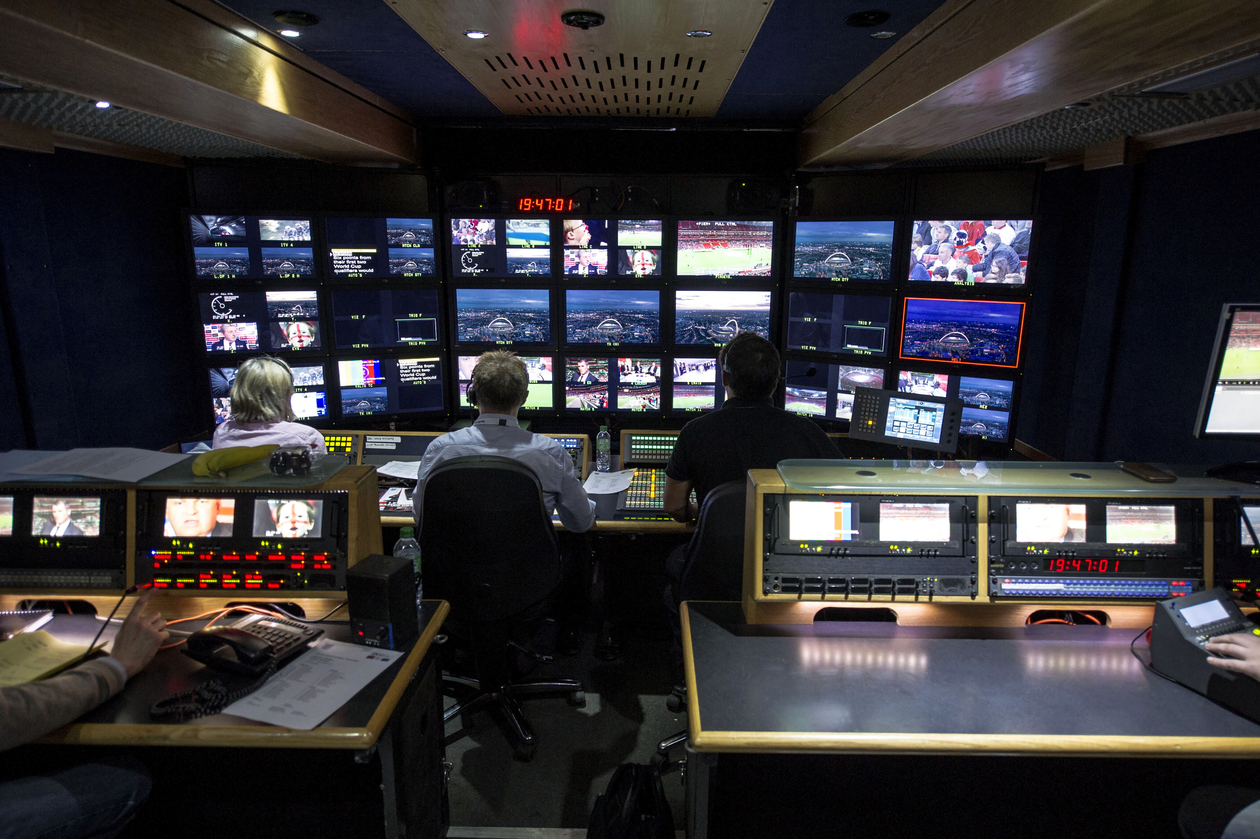 England International- Arena OB truck gallery working at Wembley