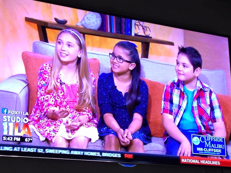 Lauren, Angela and Mason appearing on FOX 11 Live