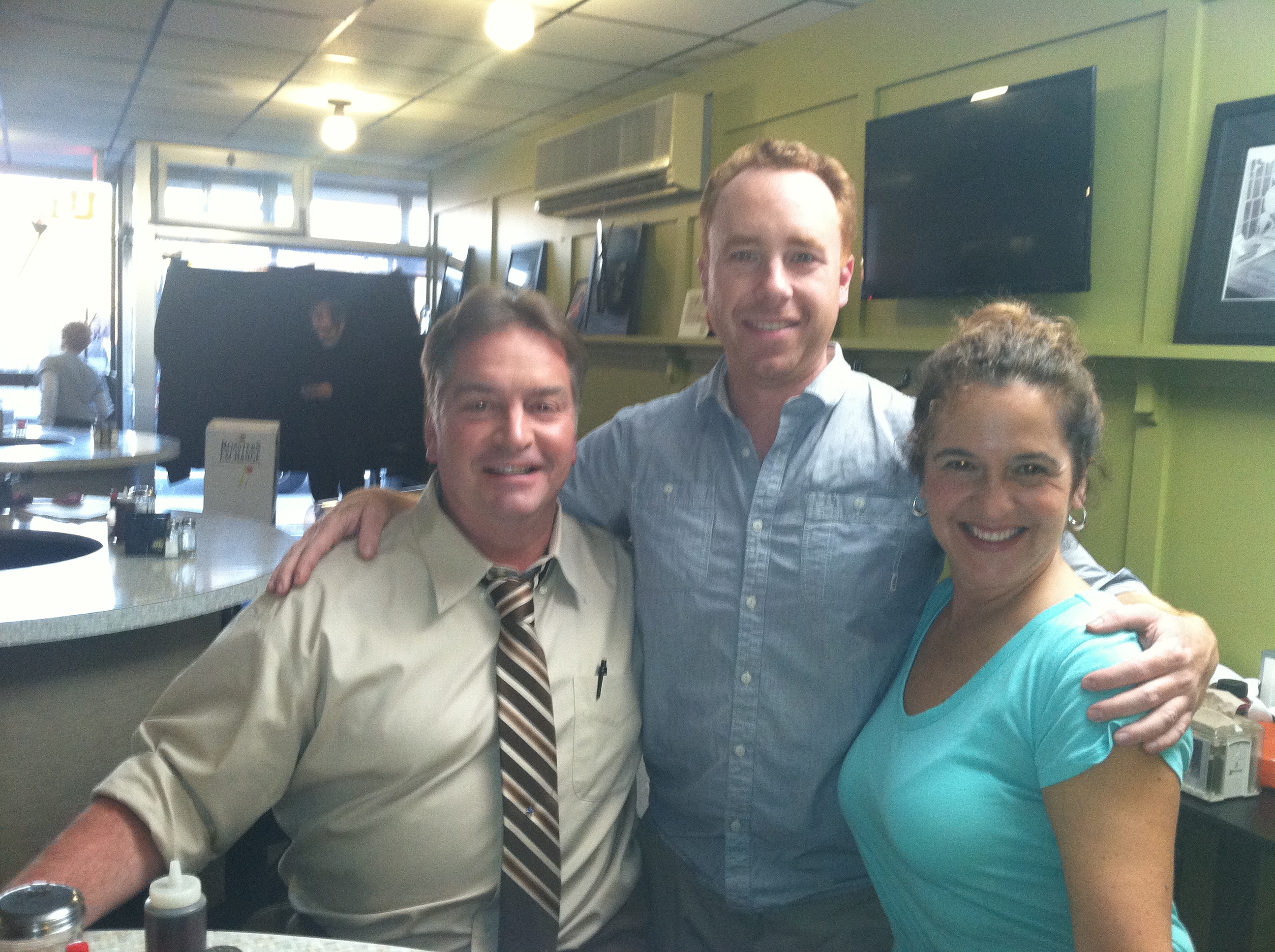 With Michael Callahan and Ben Kahn, director, on set for Megabucks commercial