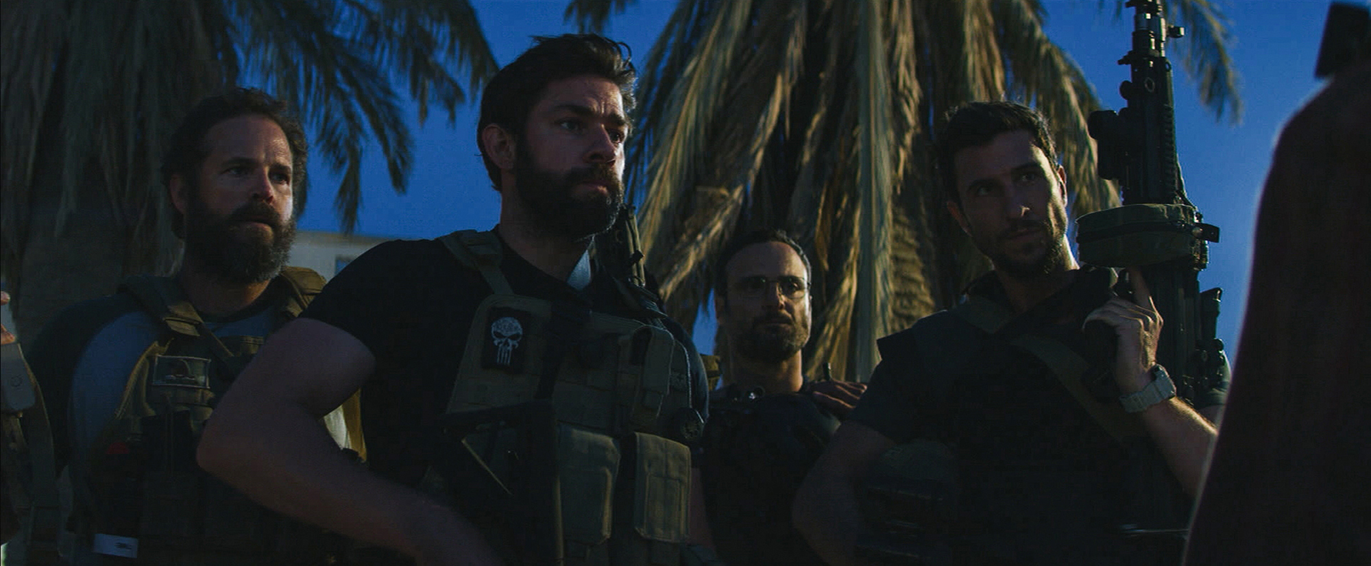 Still of James Badge Dale, David Denman, Max Martini, Adam Lieberman, John Krasinski, Pablo Schreiber, Dominic Fumusa and Saif Braik in 13 Hours: The Secret Soldiers of Benghazi (2016)