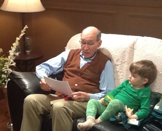 Scene from 'The Ride'(2013) in which the grandfather, Pop Pop, is reading to his grandson.