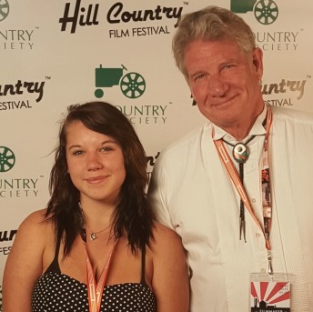 David & daughter Amanda at the Hill Country Film Festival in Fredericksburg, Texas for the finalist screenplay TEXT MESSAGES TO GOD