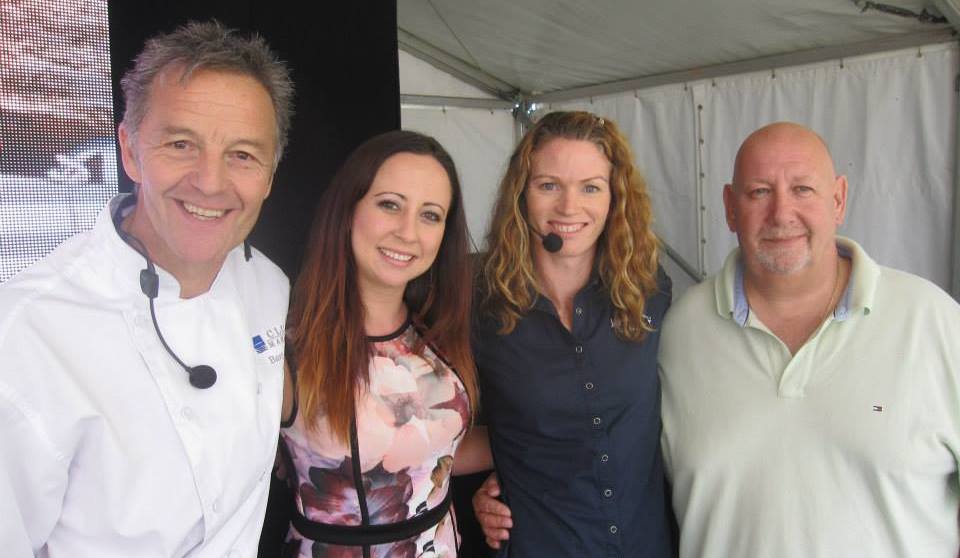 Lynda McMeikan with Celebrity Chef Bart Beek, Australian Gold Medal Olympian Emma George and fellow Presenter Keith Williams