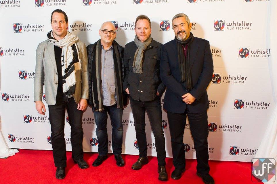 FORSAKEN screening at 2015 Whistler Film Festival. Executive Producer Trevor Wilson, Producer Bill Marks, Actor Kiefer Sutherland, and Director Jon Cassar (left to right)