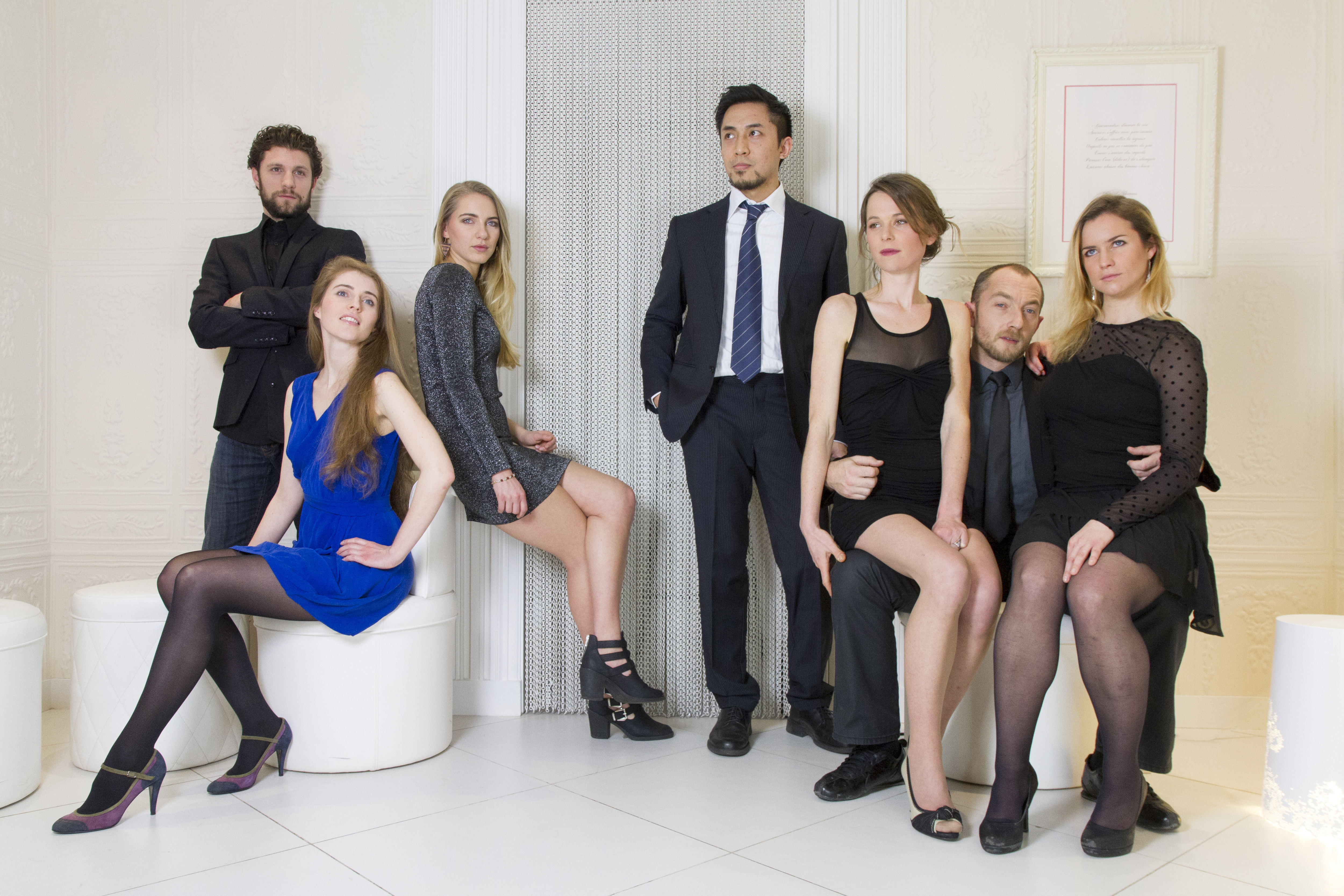 From left to right: Michael Abaï, Delphine Lanniel, Charlotte Déniel, Eric Truong, Morwenna Spagnol, Stéphen Scardicchio and Nathalie Couturier.