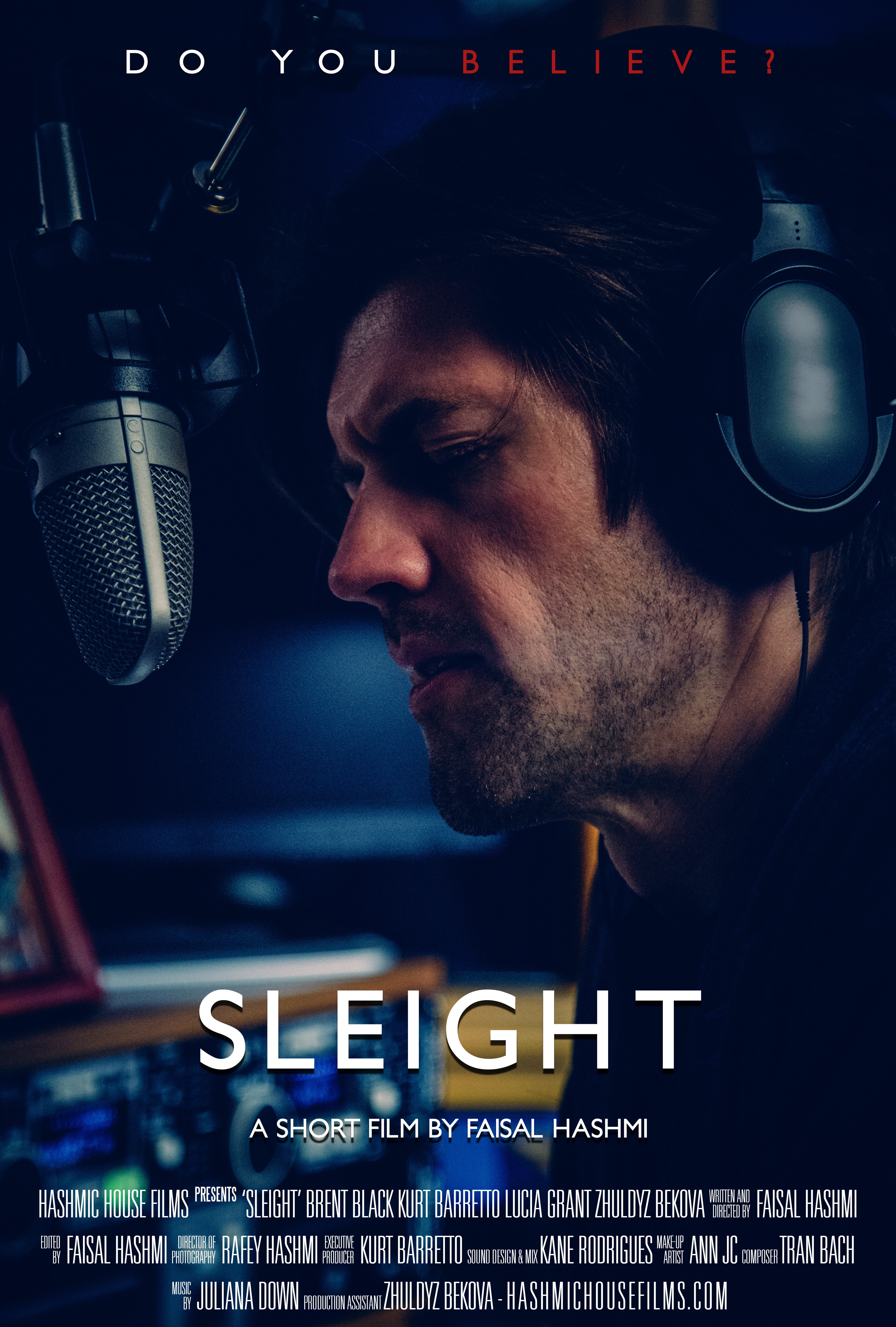 Poster for the short film Sleight, directed by Faisal Hashmi.
