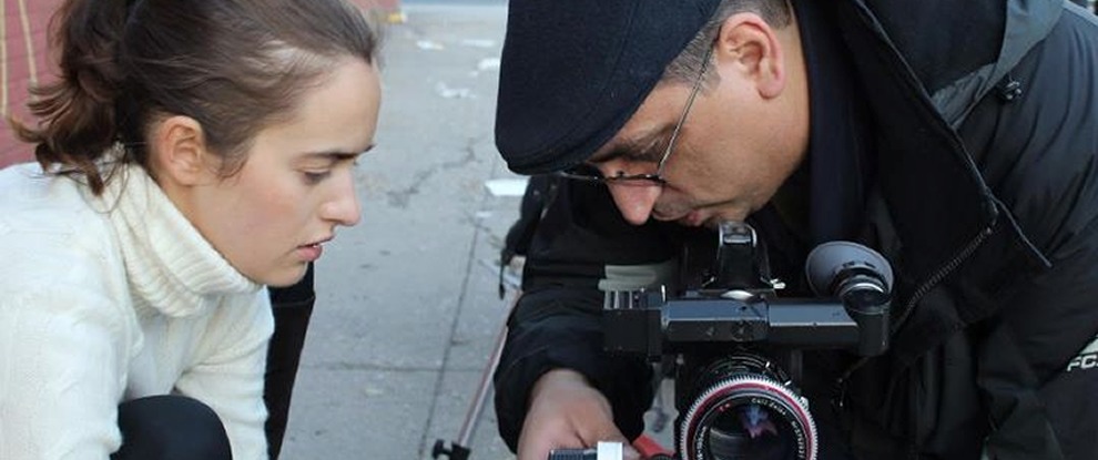 Joseph Eulo, with Olya Zueva on set of Bedford Apocolypse in Brooklyn, NY
