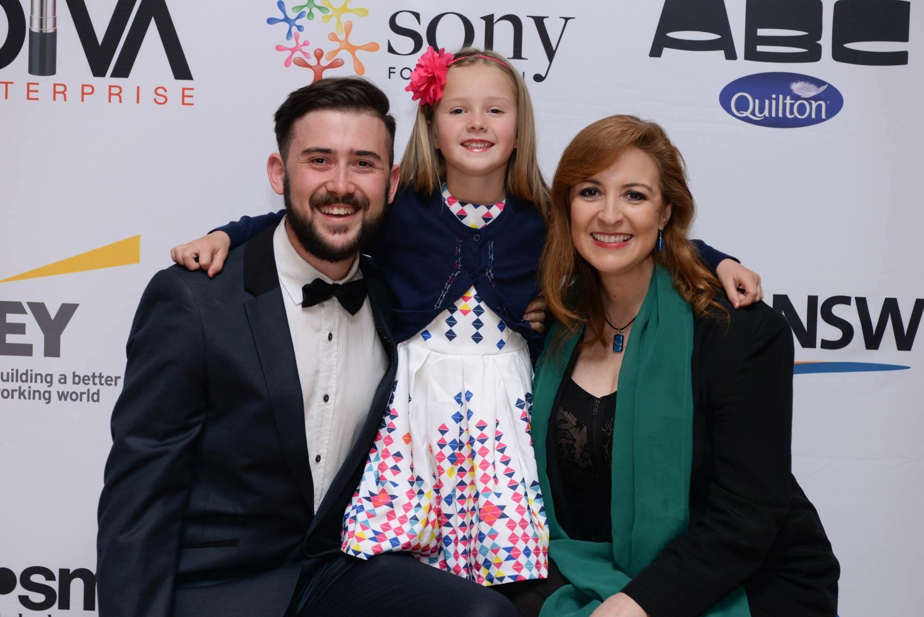 Janelle at the 2015 FOA Festival Red Carpet Film Awards with fellow actor, Ava Chalk and Director, Murray Enders.