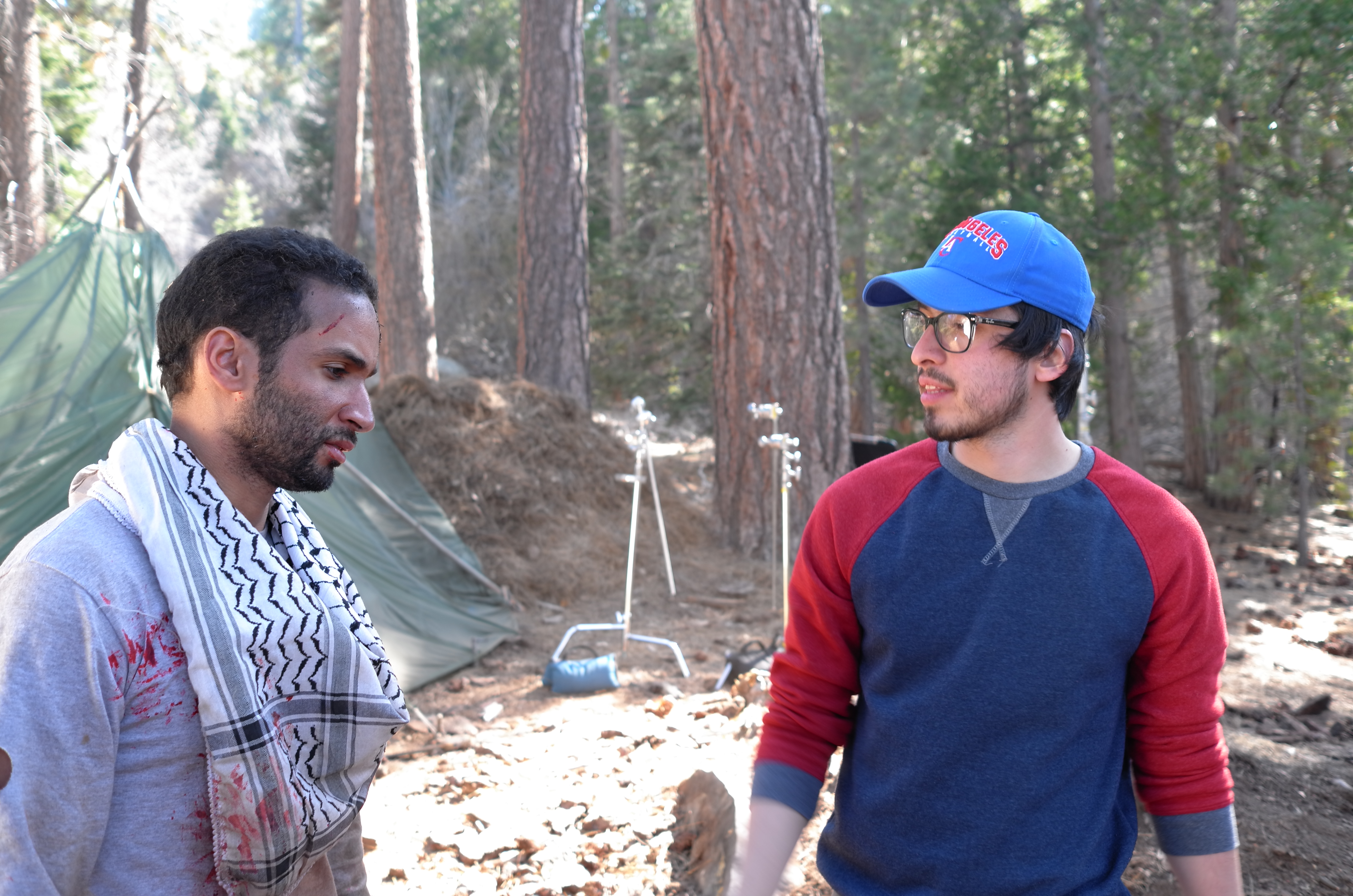 Aymen and Fouad on set.