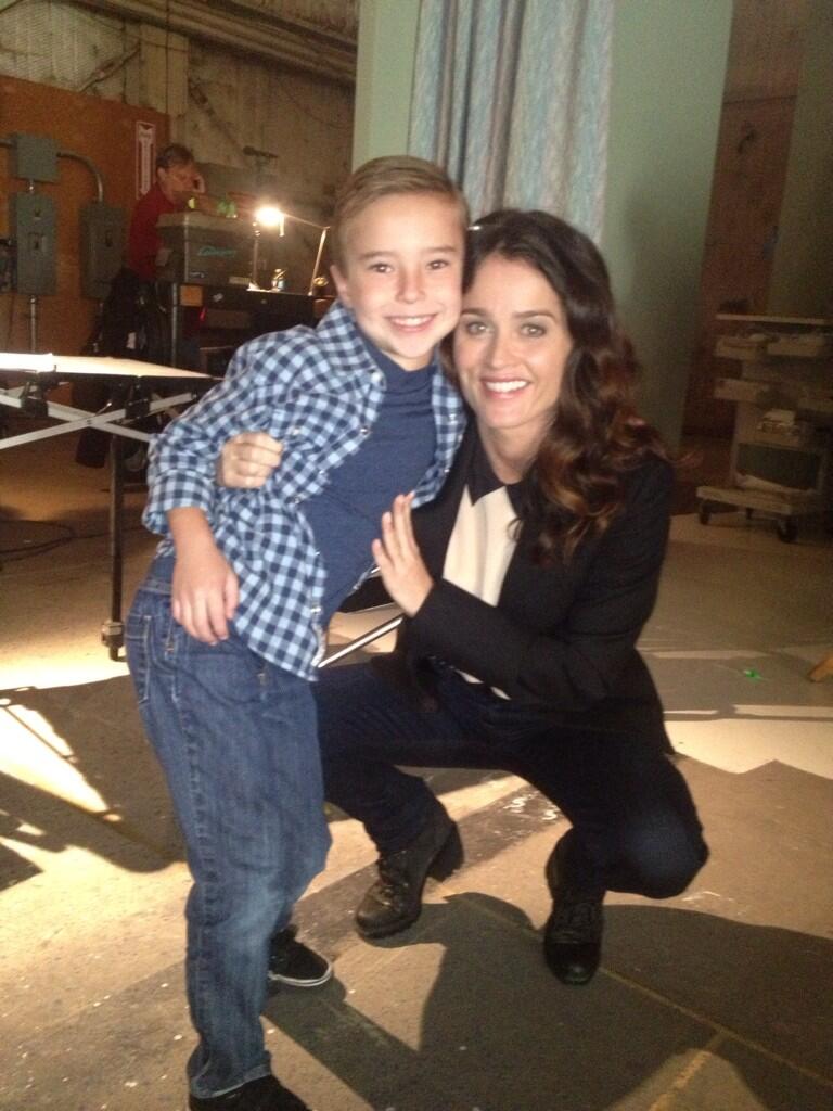 With Robin Tunney on set of The Mentalist