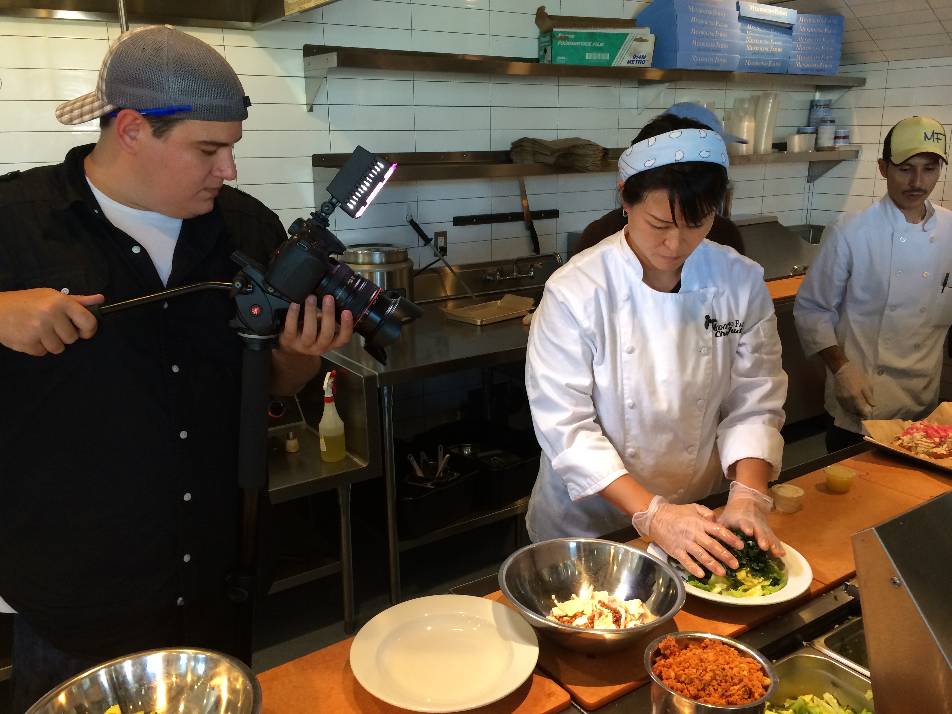 My film crew in action, filming Fast Casual Nation our documentary on the Fast Casual Restaurant business